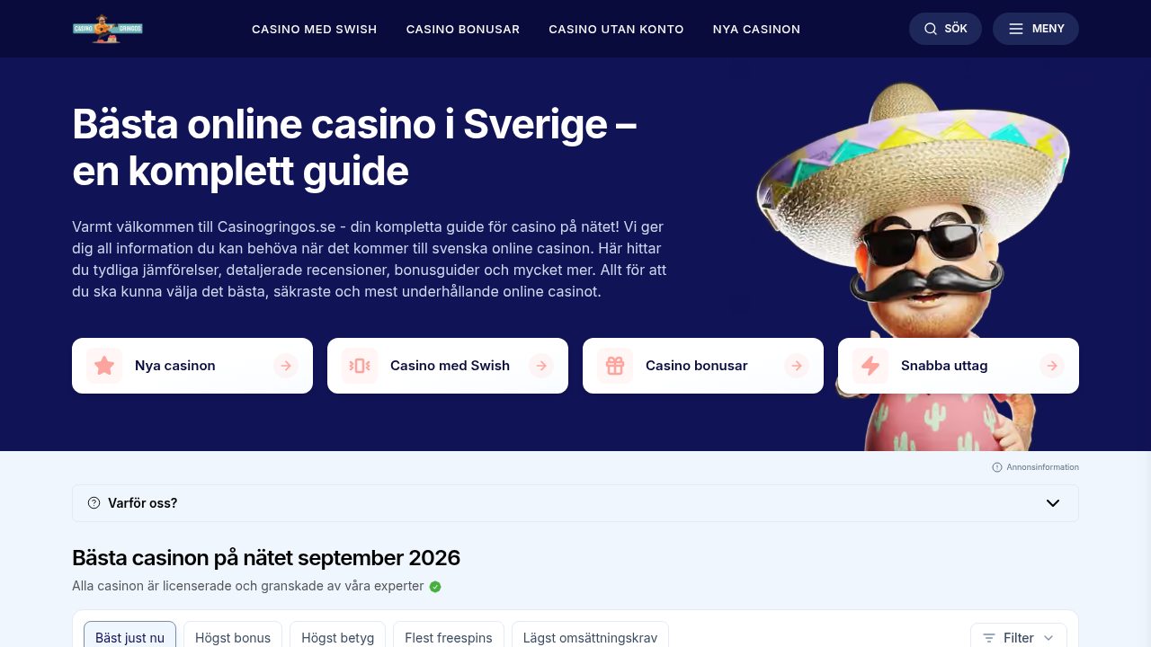Casinogringos granskar betalningar och uttag på licensierade svenska casinon