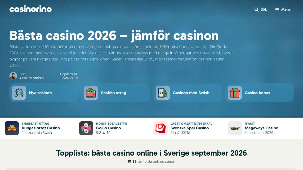 Casinorino testar casinon med riktiga insättningar och spelarundersökningar
