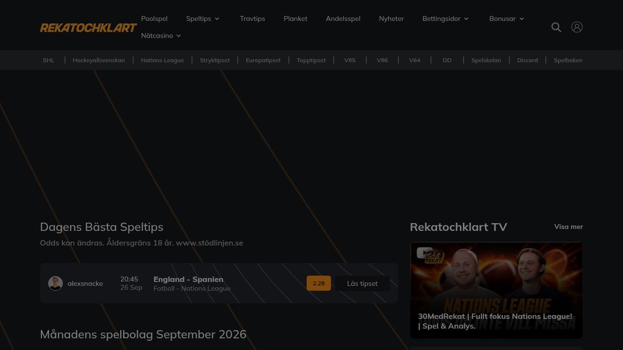 Rekatochklart erbjuder gratis speltips men tyst om bonusreglernas gränser