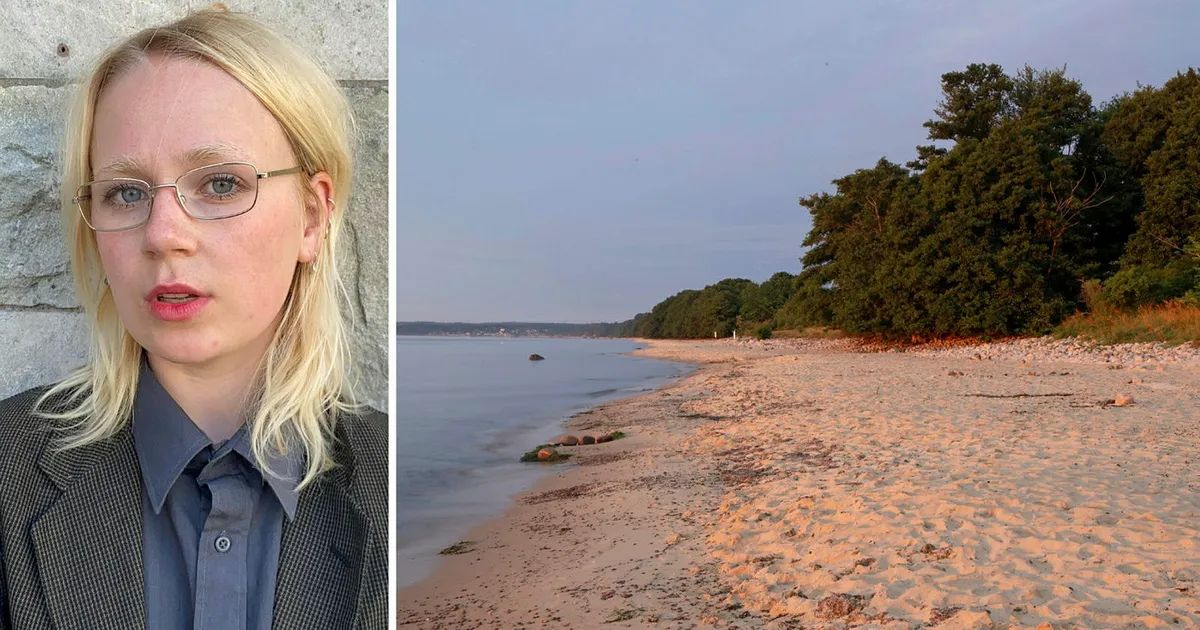 Tora Andersson poserar med sågning av sin bok på Bokmässan